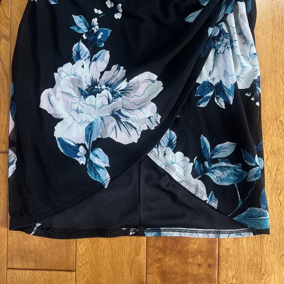 Vintage Charlotte Russe Y2K Floral Wrap Mini Dress M Black Whimsigoth 90’s - Picture 8 of 10